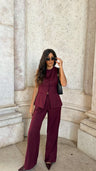 Pantalones Eva burdeos