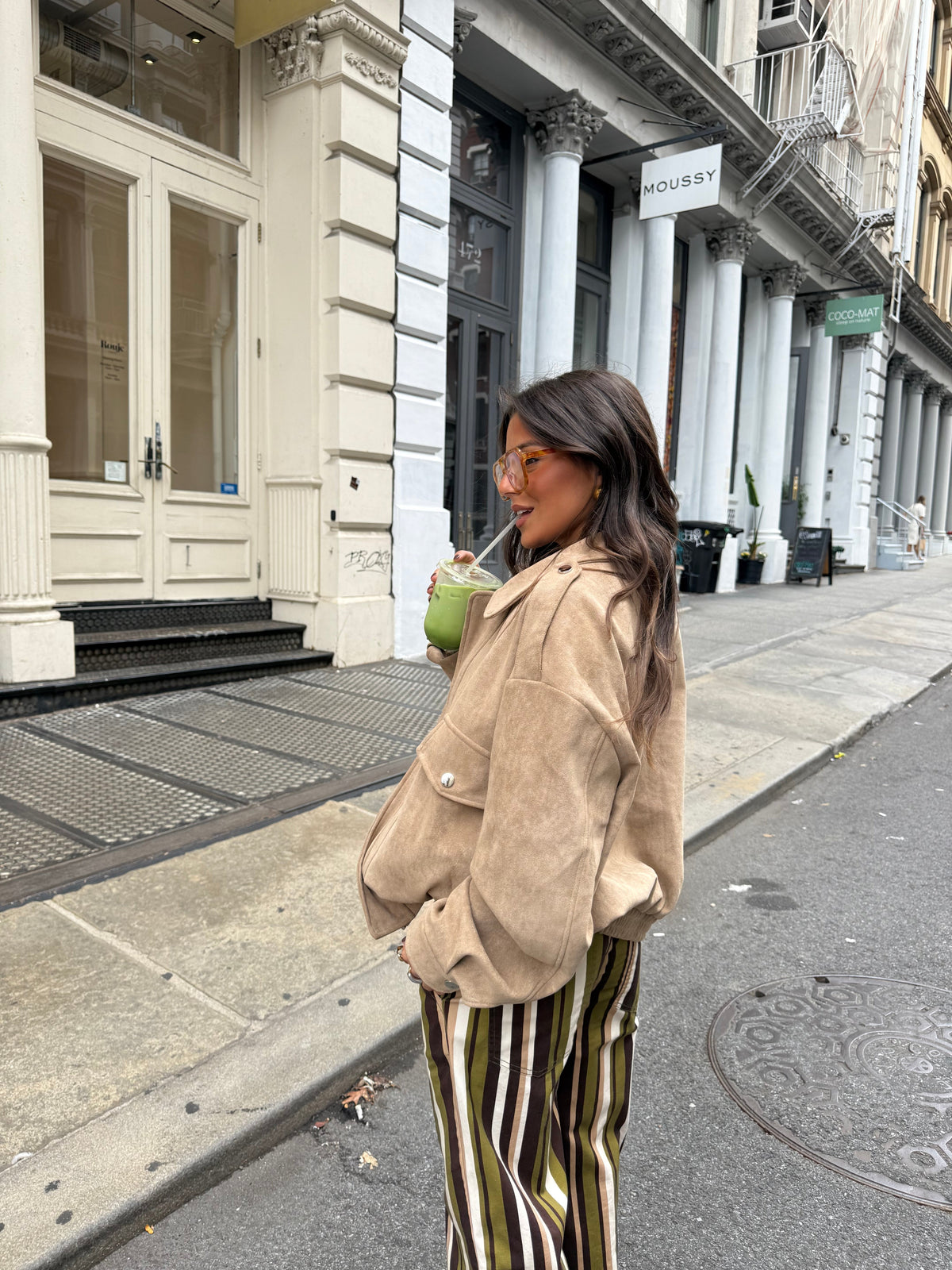 Chaqueta bomber de ante