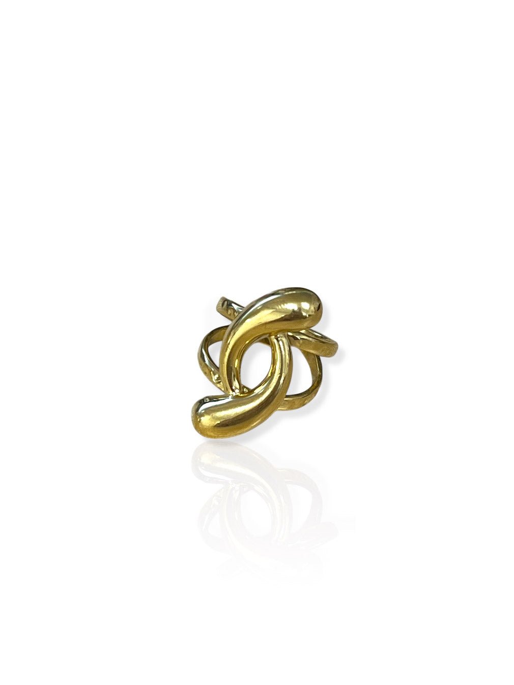 Anel com gotas cruzadas dourado