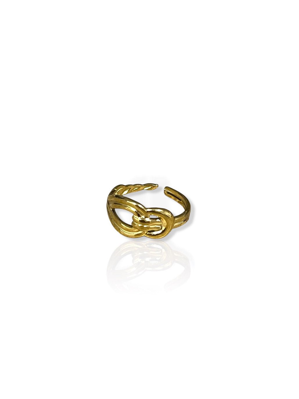 Anel com laço dourado
