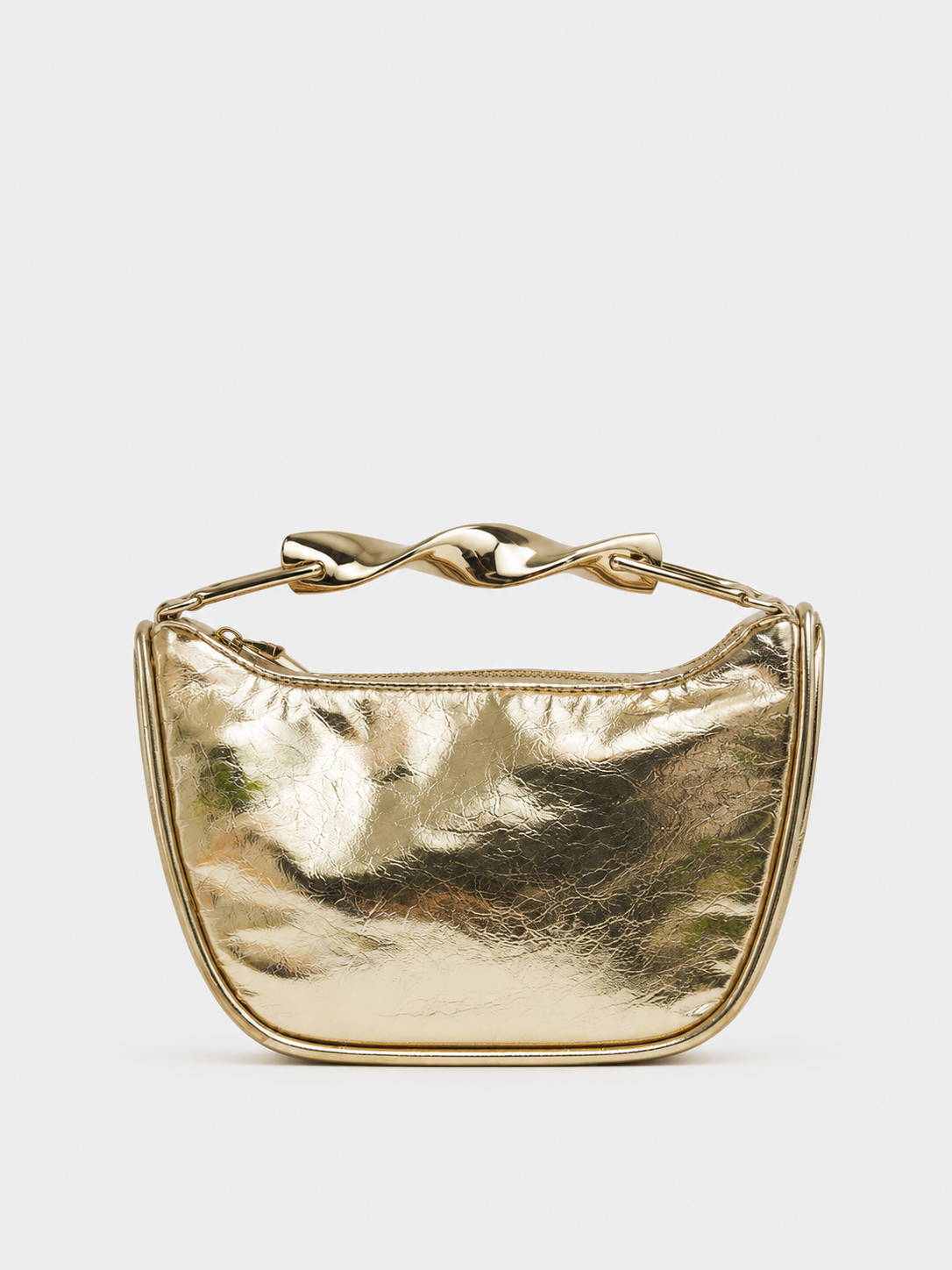 Clutch em forma de meia-lua dourada