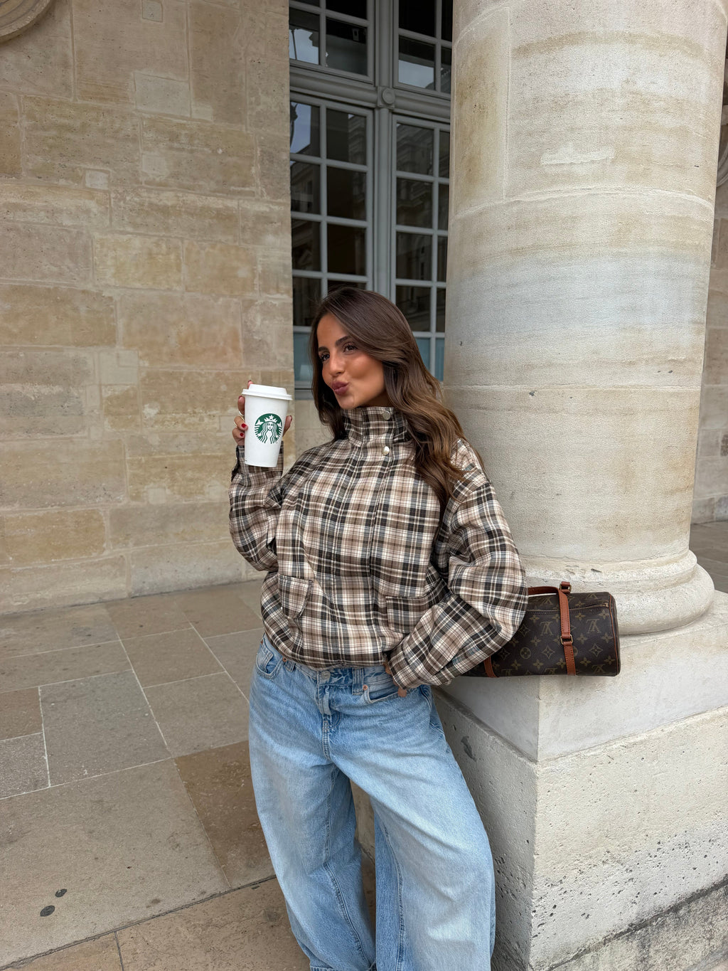 Chaqueta bomber Capucine de cuadros