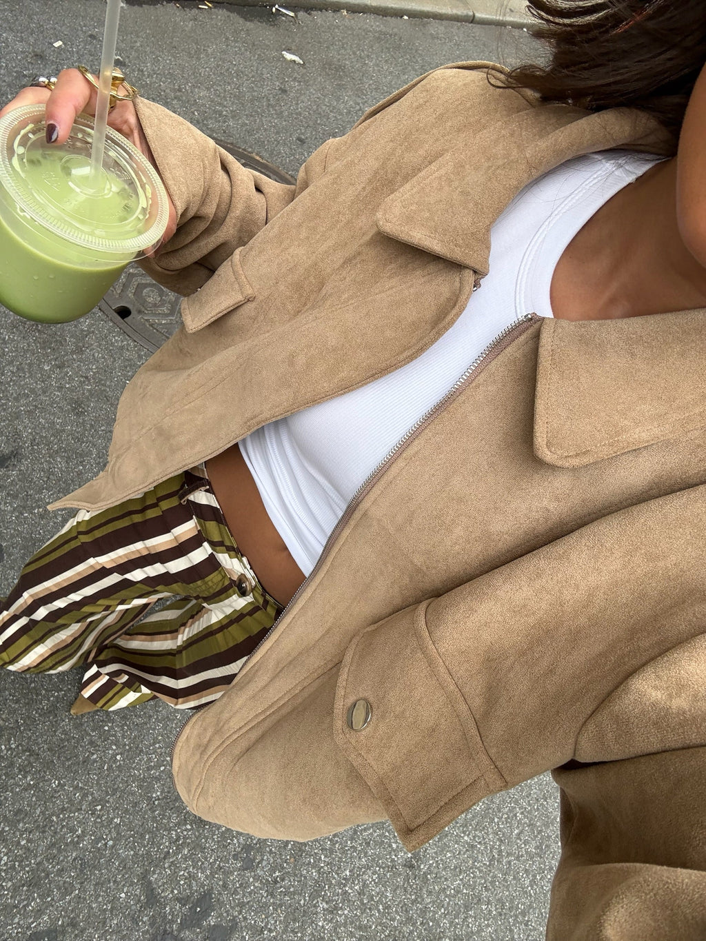 Chaqueta bomber de ante