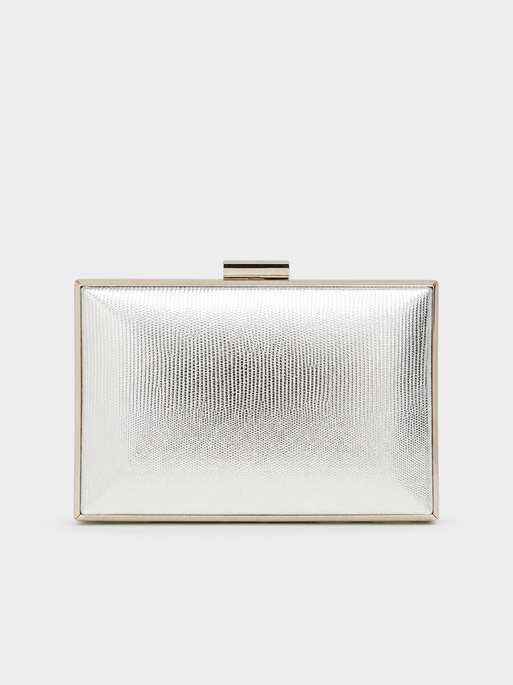 Clutch com textura prateada