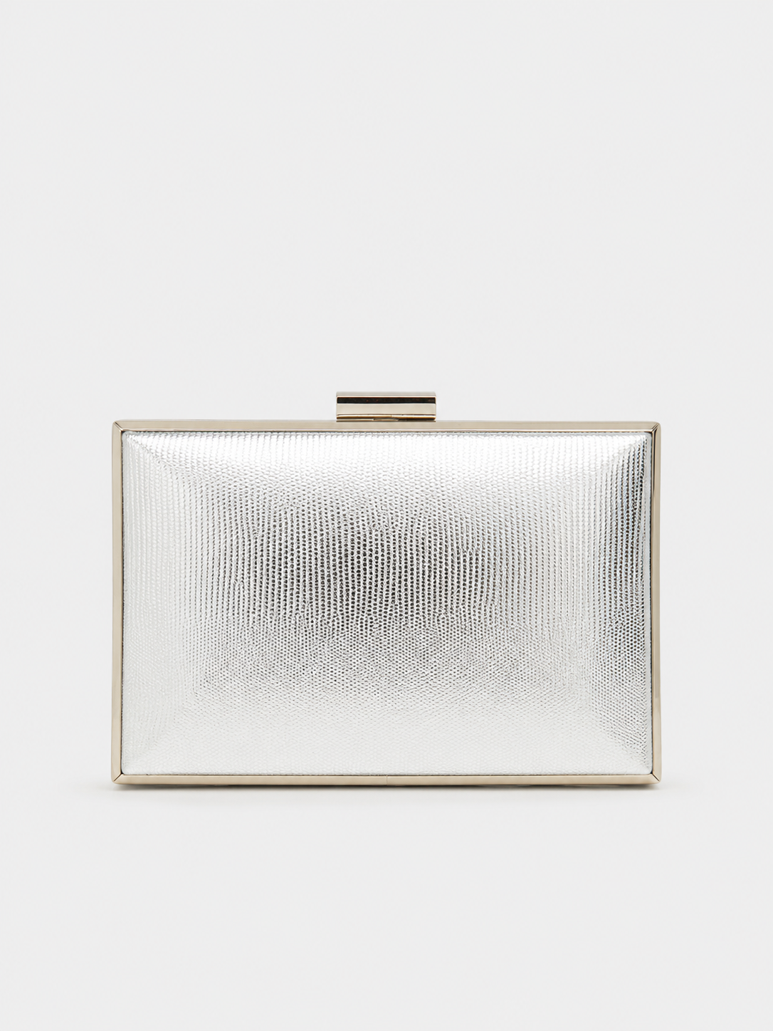 Clutch com textura prateada