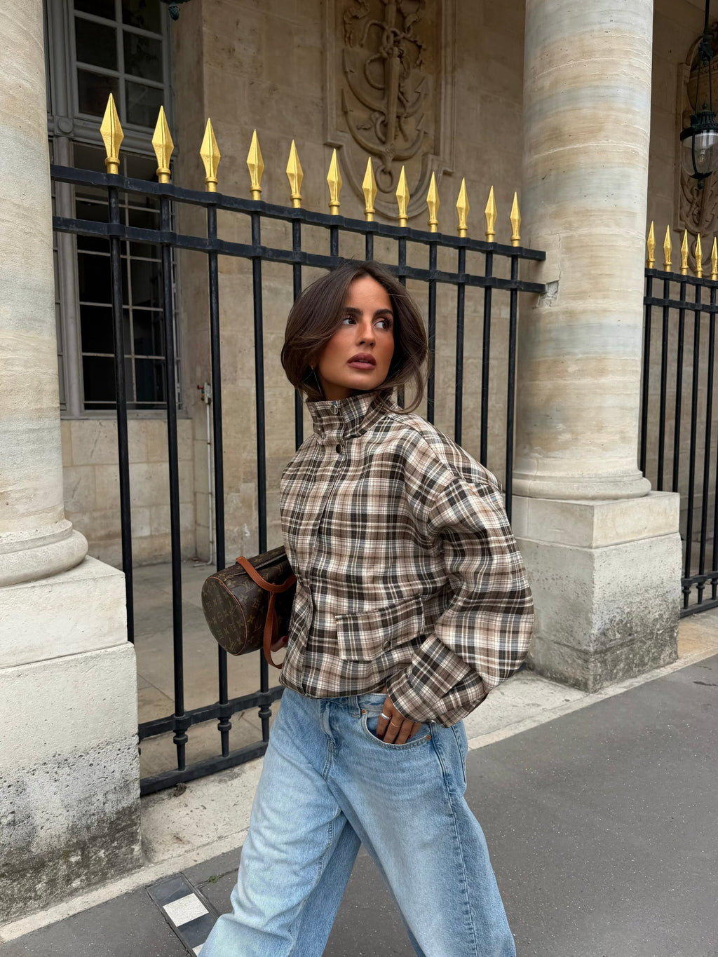 Chaqueta bomber Capucine de cuadros