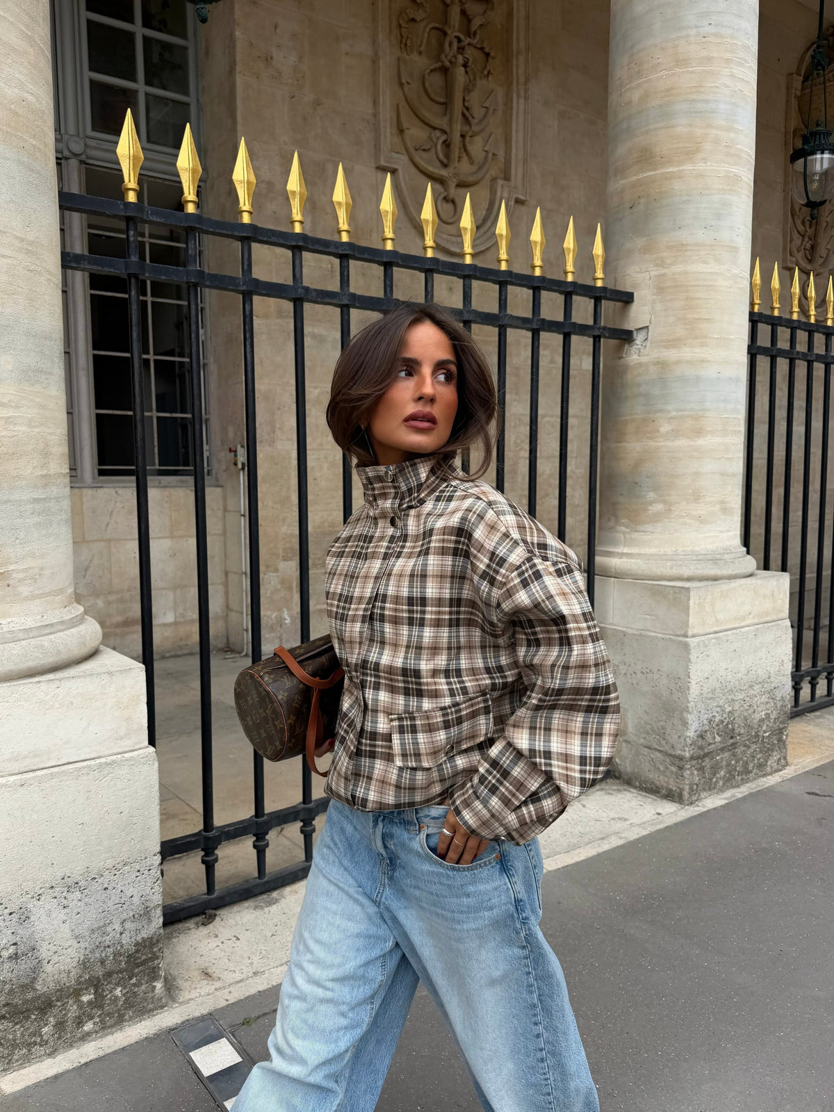 Chaqueta bomber Capucine de cuadros