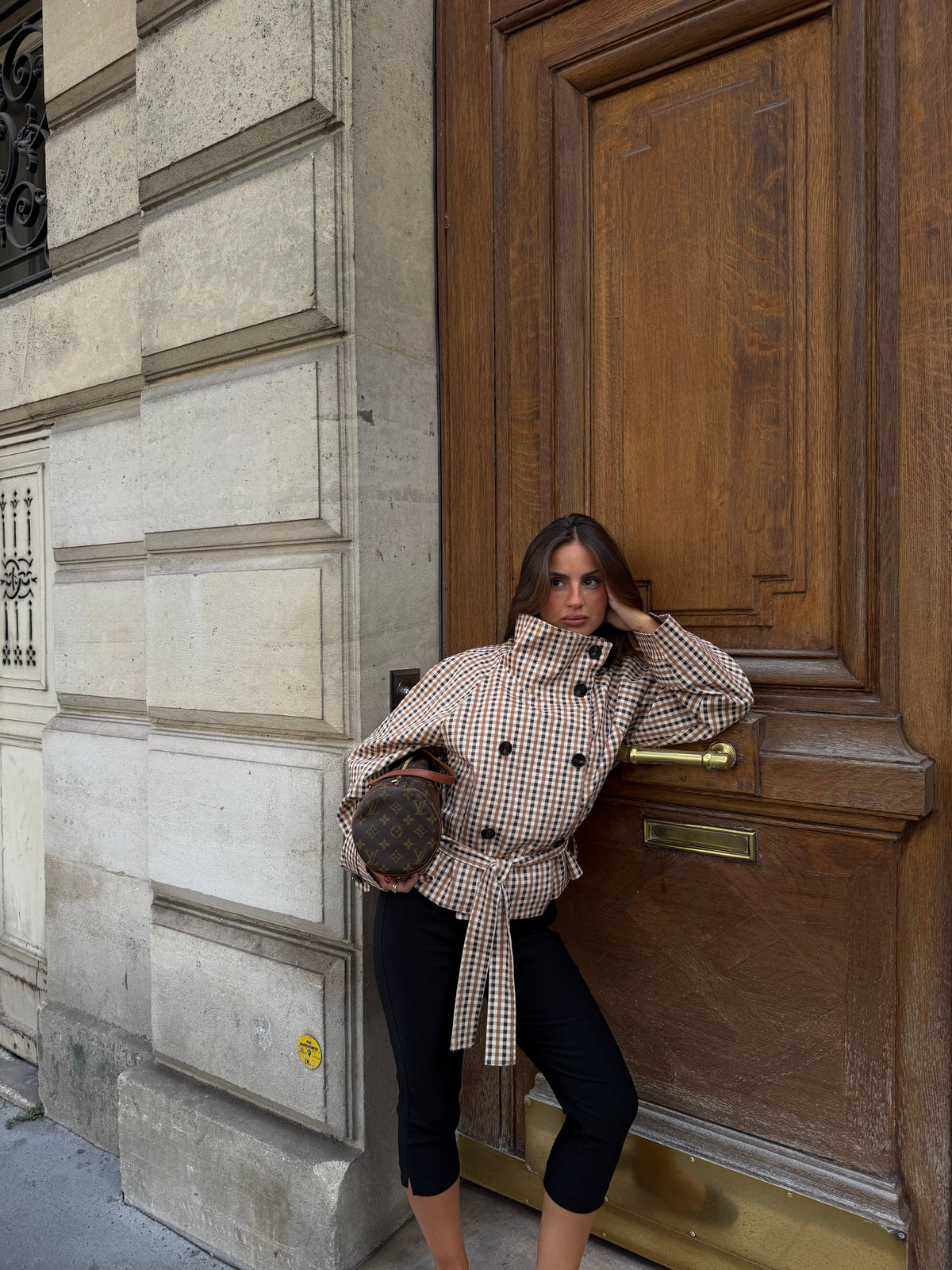 Gabardina de cuadros Estelle
