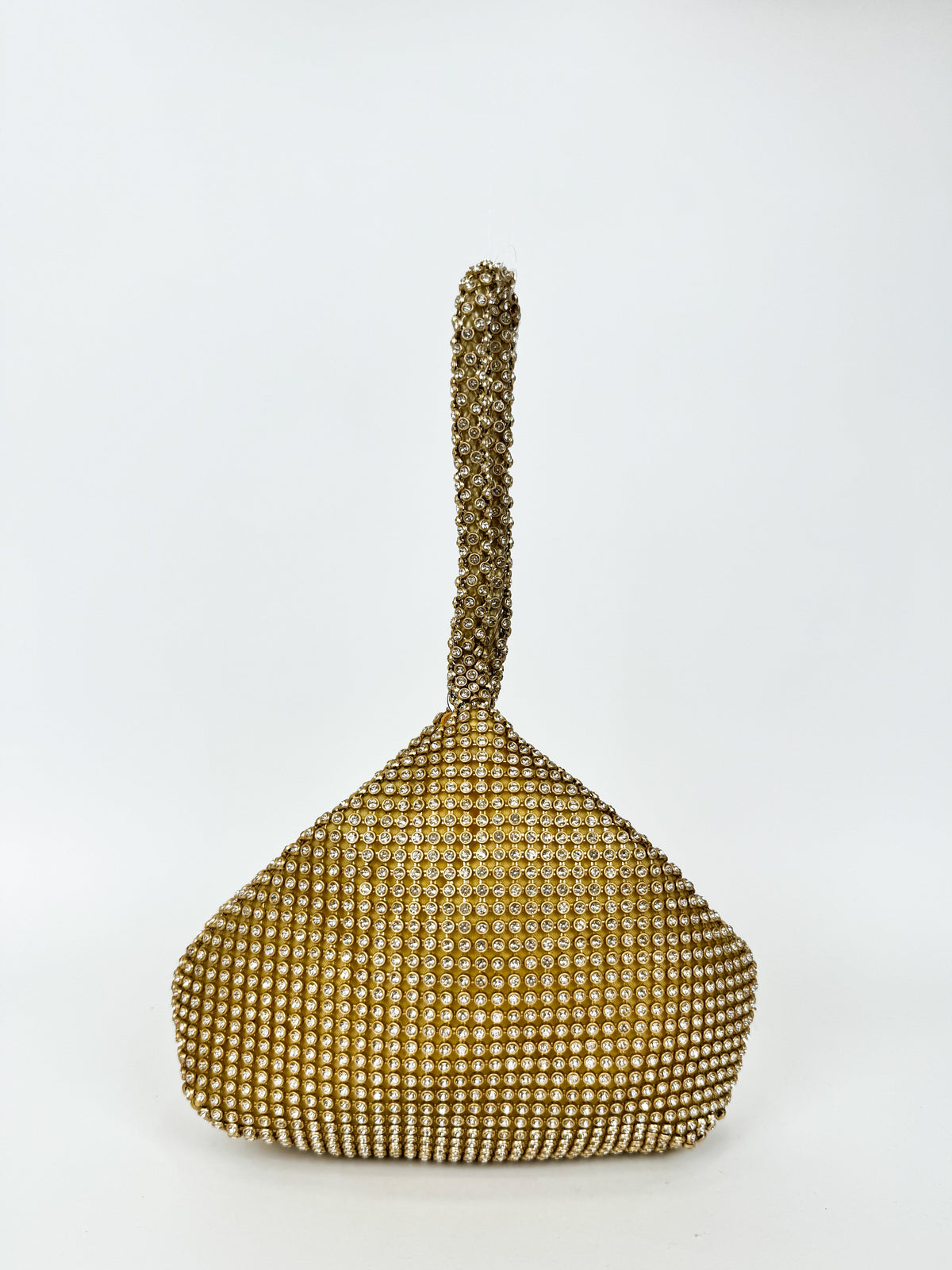 Bolsa de mão com brilhos dourados