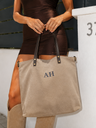Bolso maxi de nailon beige