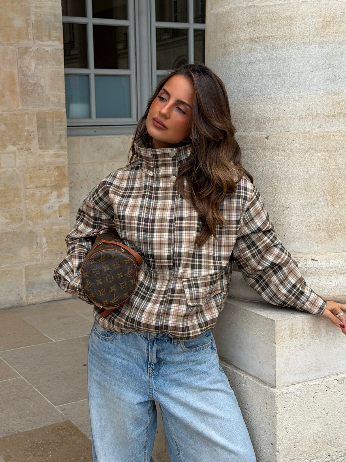 Chaqueta bomber Capucine de cuadros
