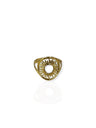 Anillo ovalado con sol dorado
