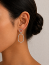 Pendientes ovalados plateados