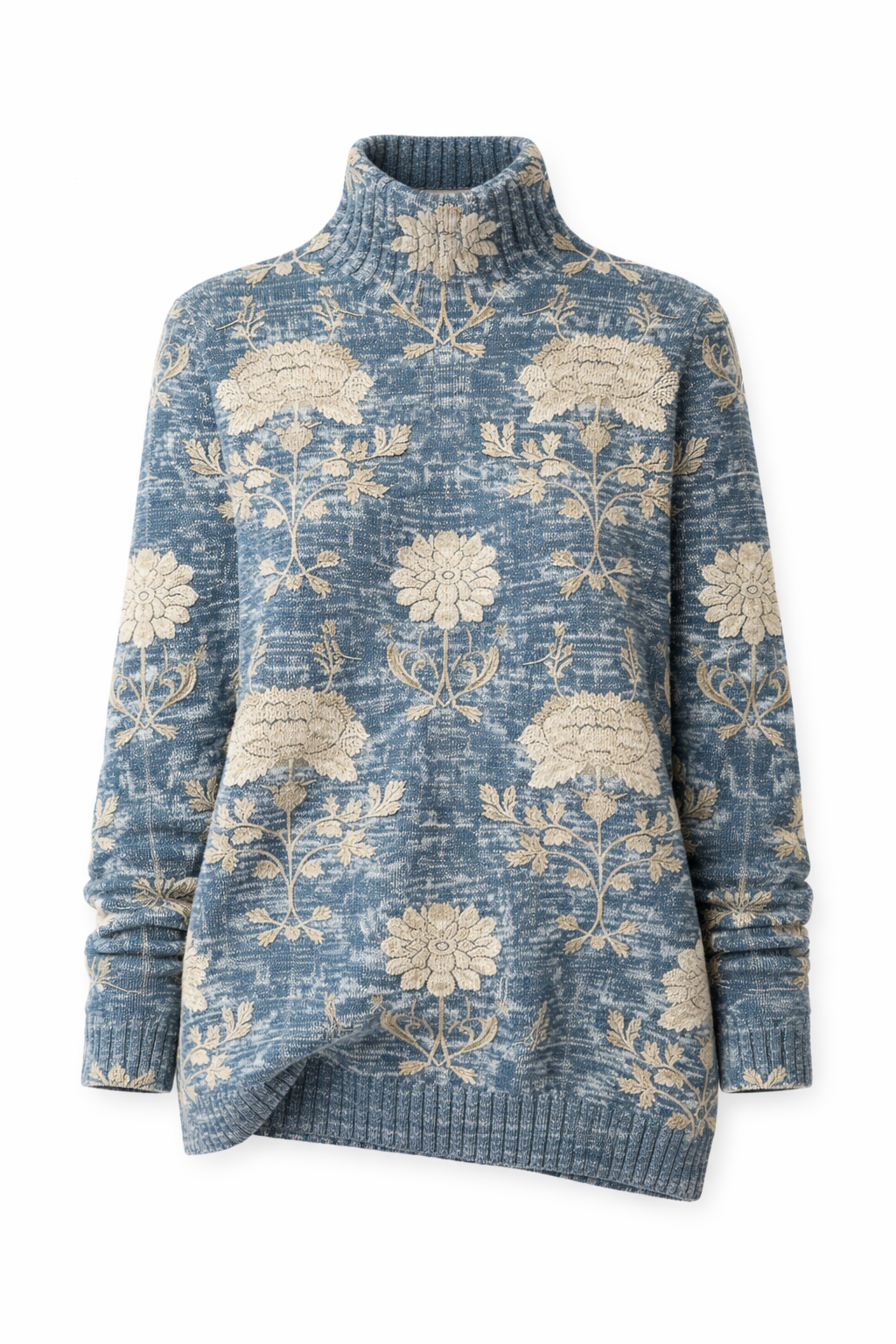 Camisola de gola alta floral