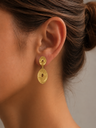 Pendientes dorados con rayas