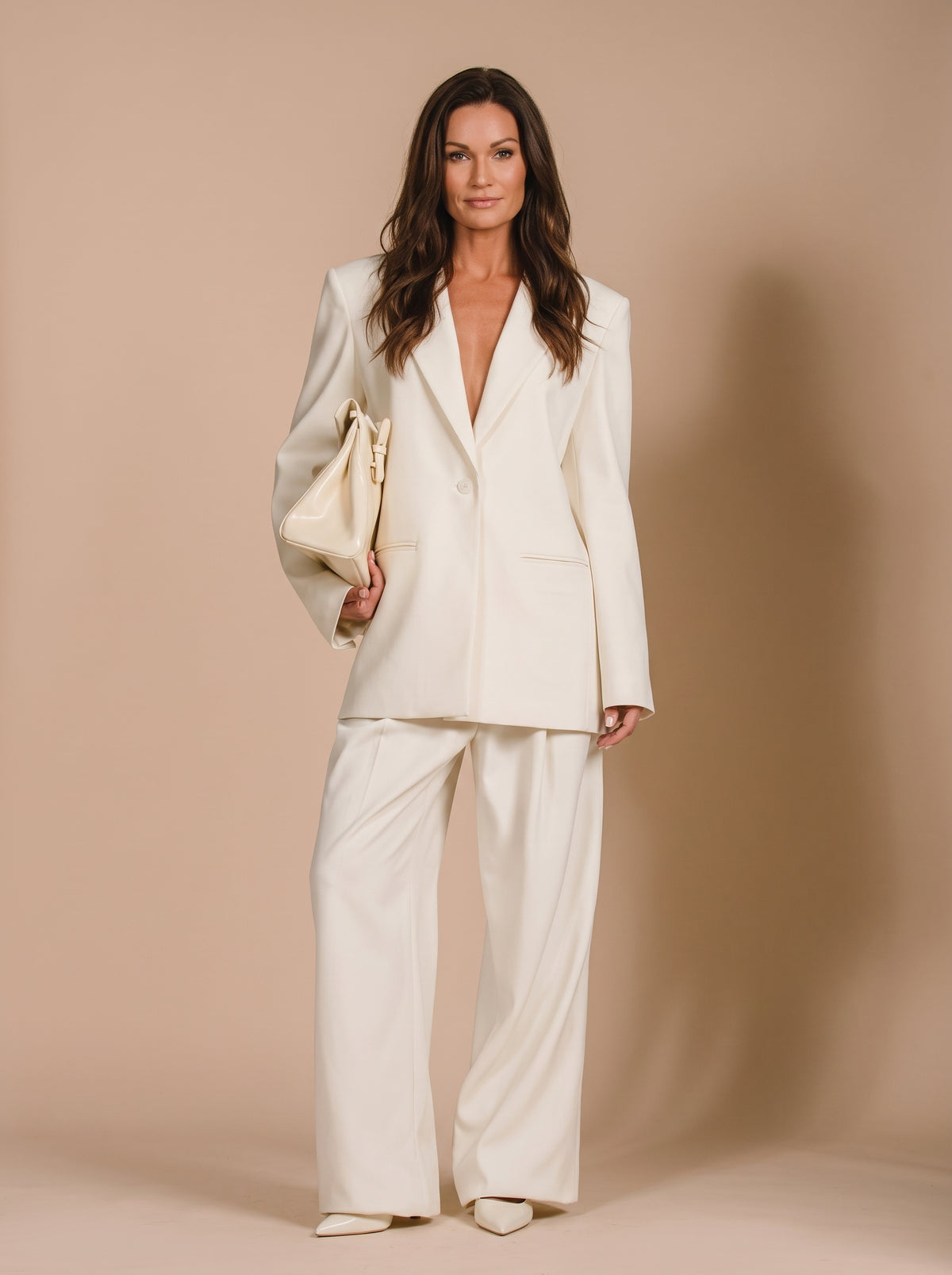 Blazer oversize de alfaiataria branco