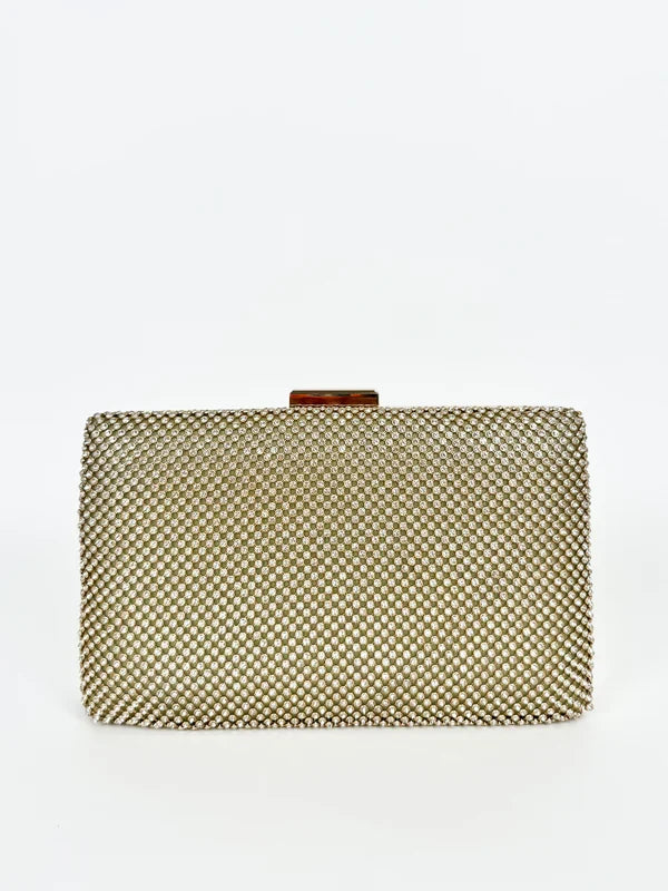Clutch com brilhos dourados com efeito