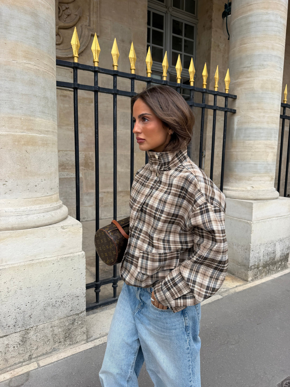 Chaqueta bomber Capucine de cuadros