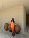 Vestido Joanna naranja y negro