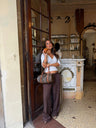 Pantalones Carolyn de cintura baja en marrón