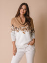 Camisola floral com gola drapeada