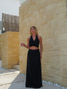 Conjunto de falda con escote halter negro