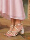 Sandalia baja entrelazada beige