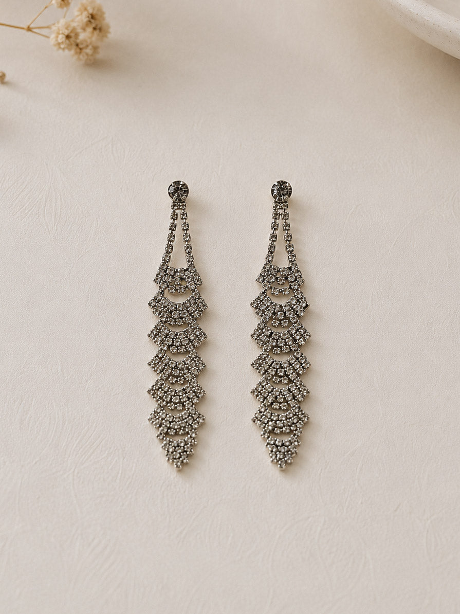 Brincos pendentes em forma de bico prateados