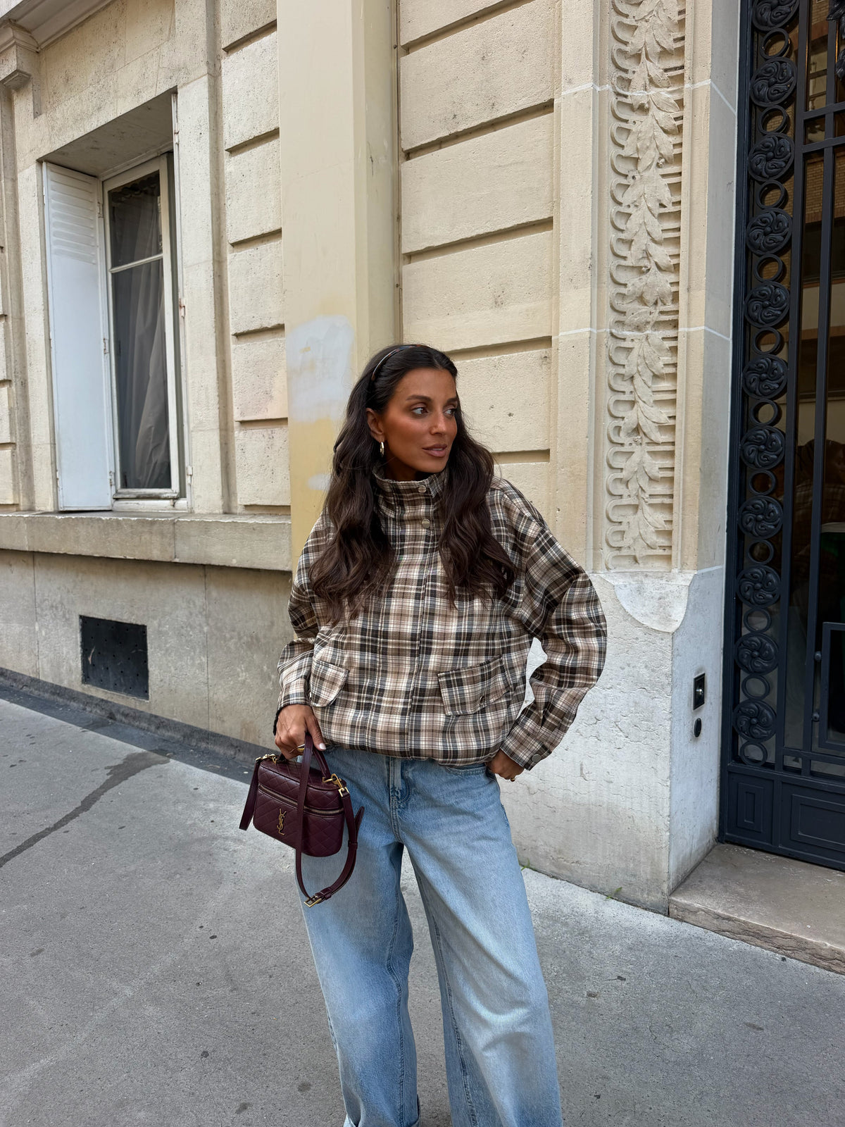 Chaqueta bomber Capucine de cuadros