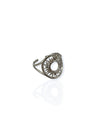 Anillo ovalado con sol plateado
