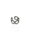 Anillo con cadena entrelazada plateada