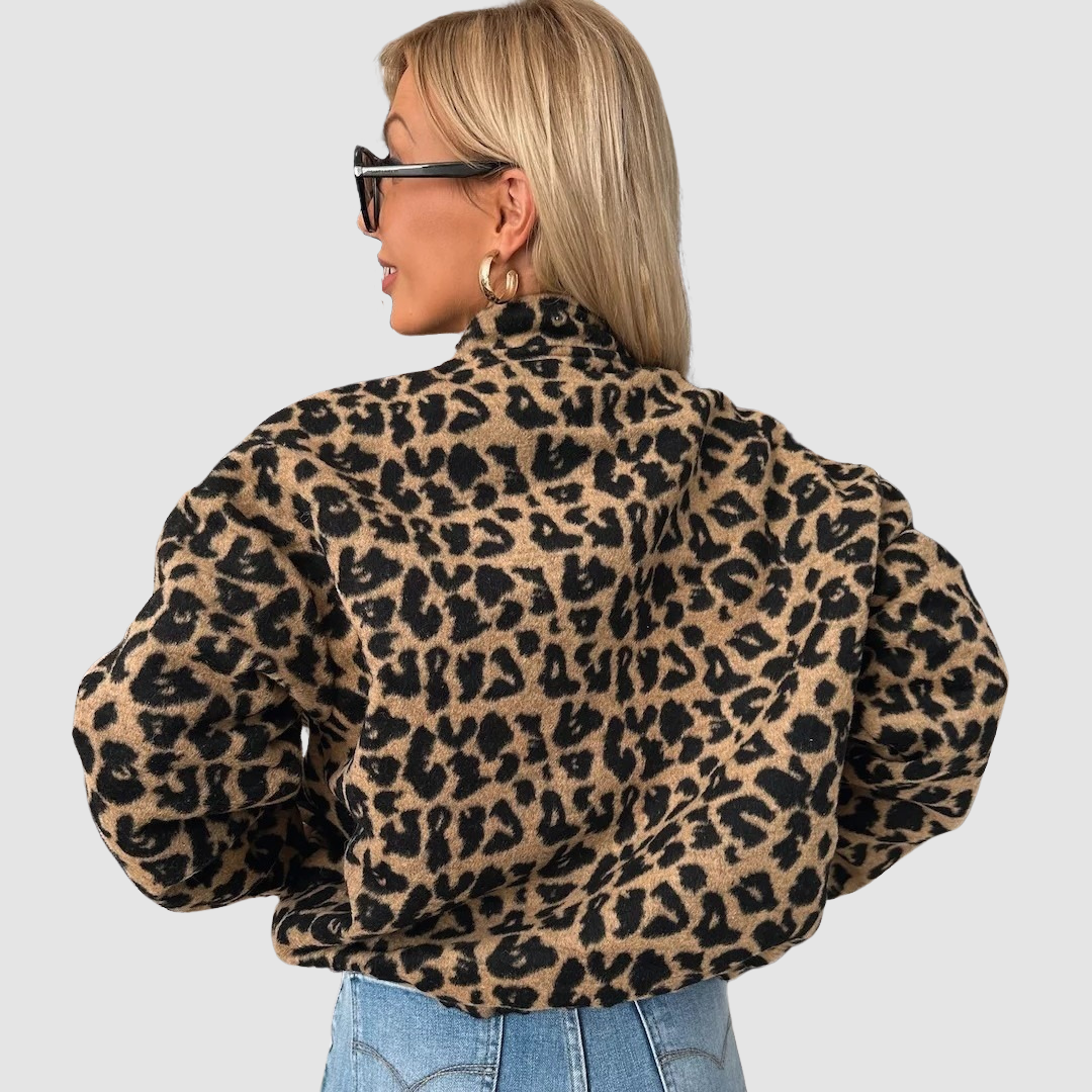 Jaqueta Luna com padrão leopardo