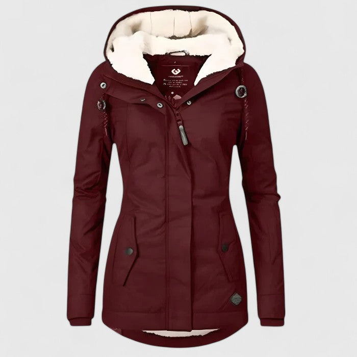 Chaqueta impermeable elegante con forro cálido