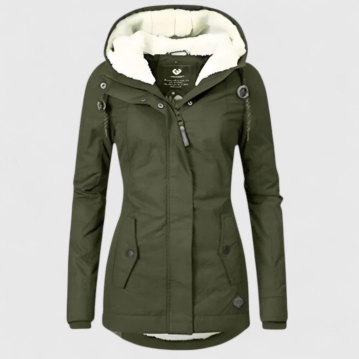 Chaqueta impermeable elegante con forro cálido