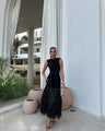 Vestido largo Ana con flecos