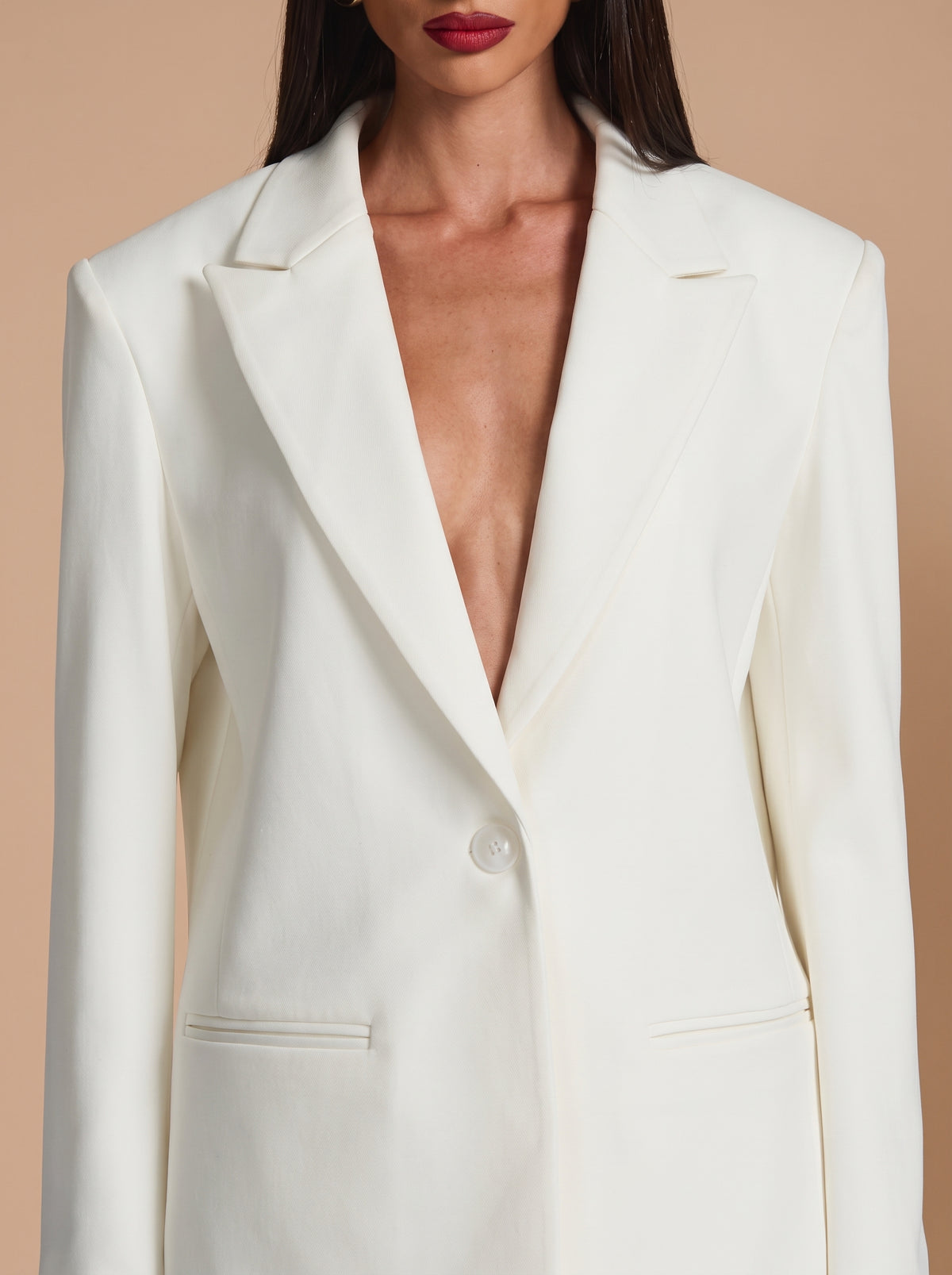 Blazer oversize de alfaiataria branco