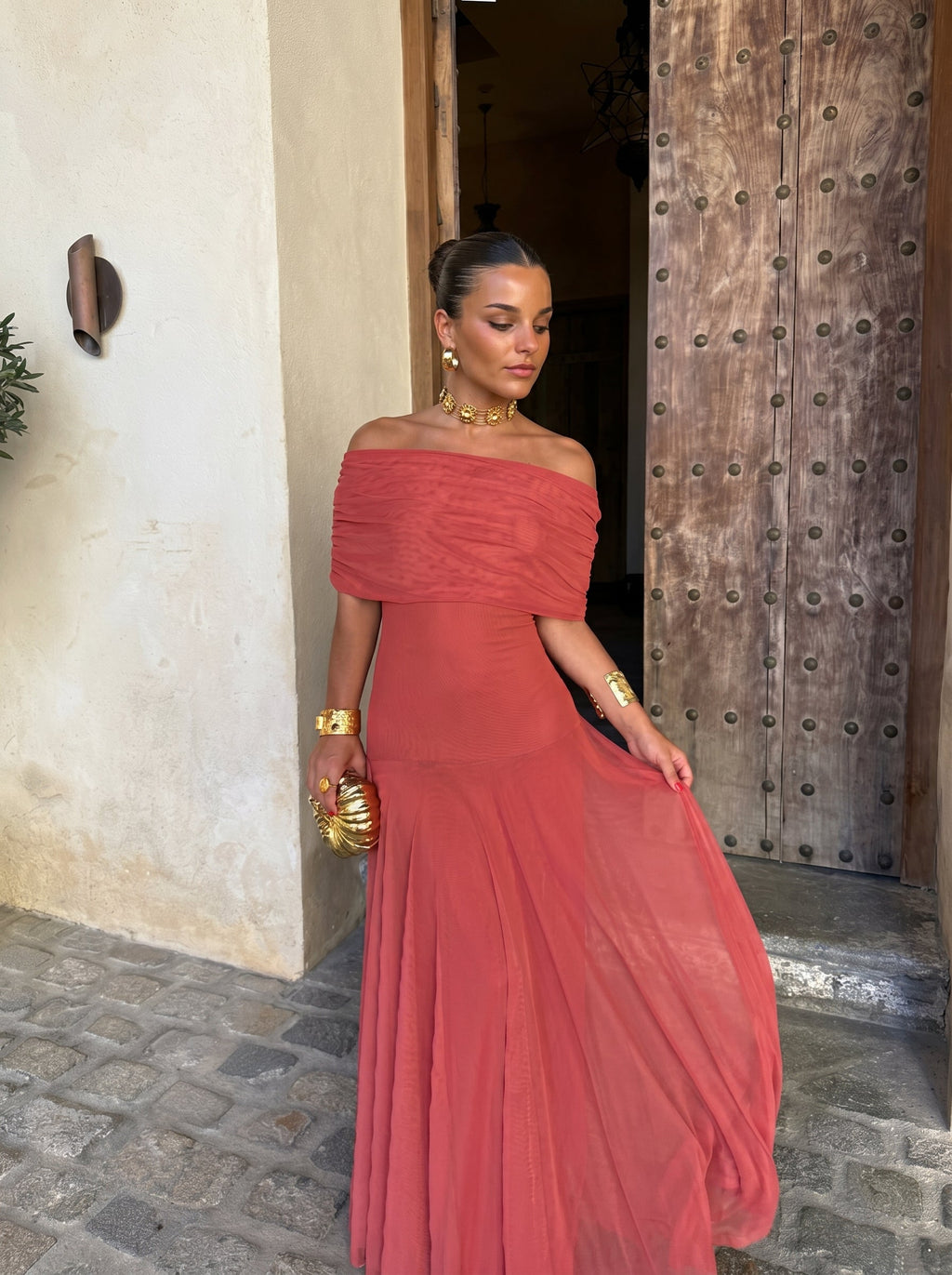 Irene / Vestido elegante de malha sem alças