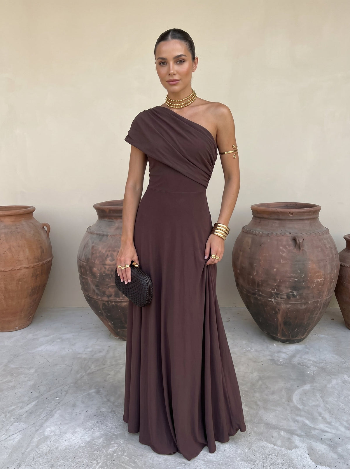 Irene / Vestido elegante de malha sem alças