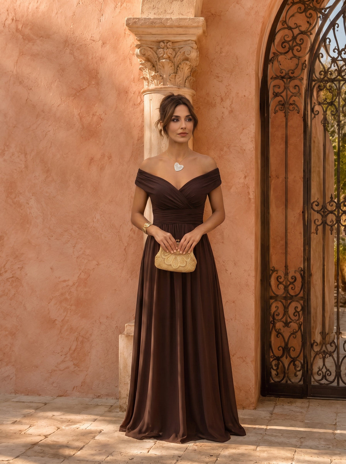 Leo | Vestido longo elegante com decote em V