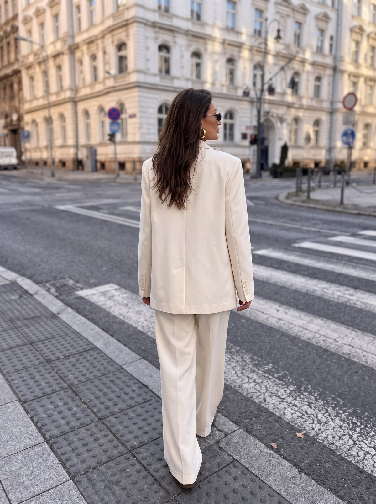 Blazer oversize de sastrería blanco