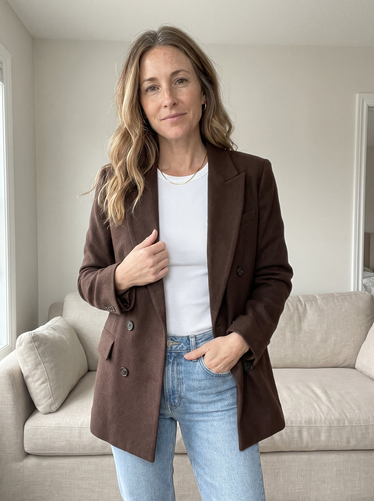 Blazer cruzado de corte informal