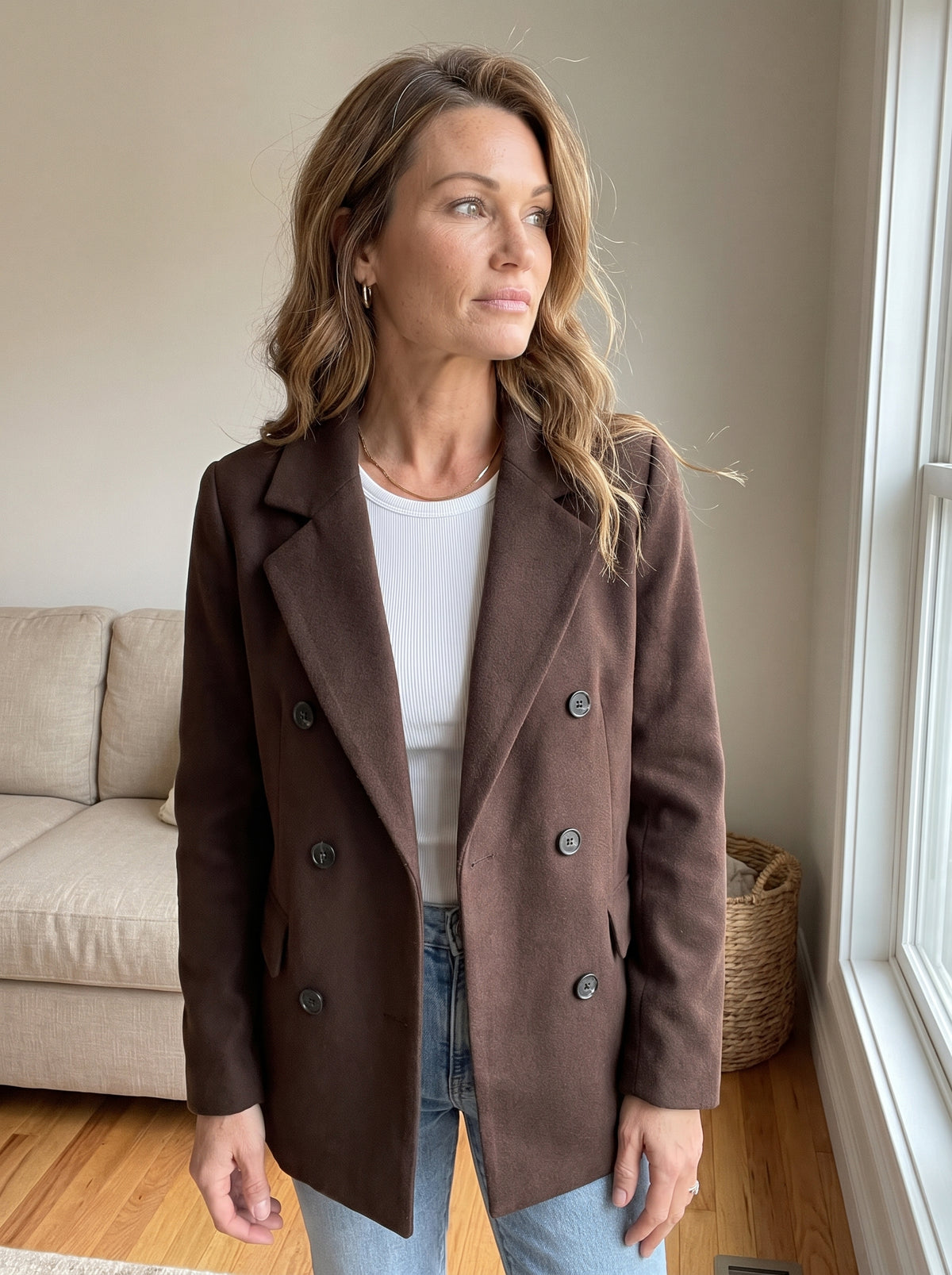 Blazer cruzado de corte informal