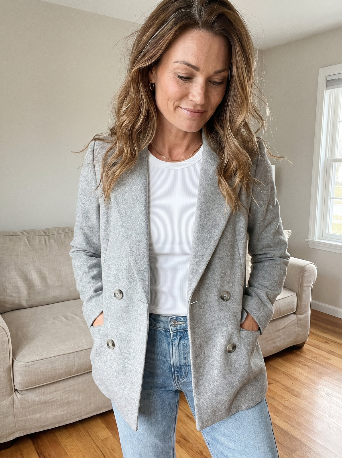 Blazer cruzado de corte informal