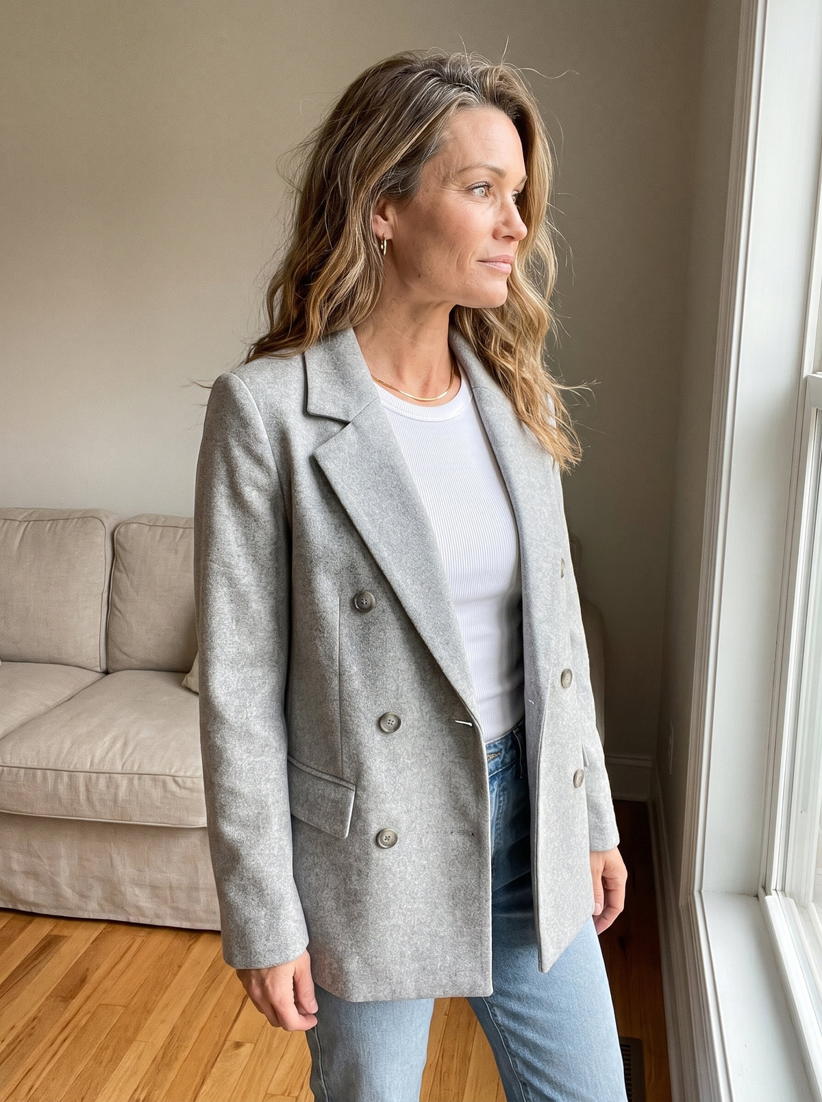 Blazer cruzado de corte informal