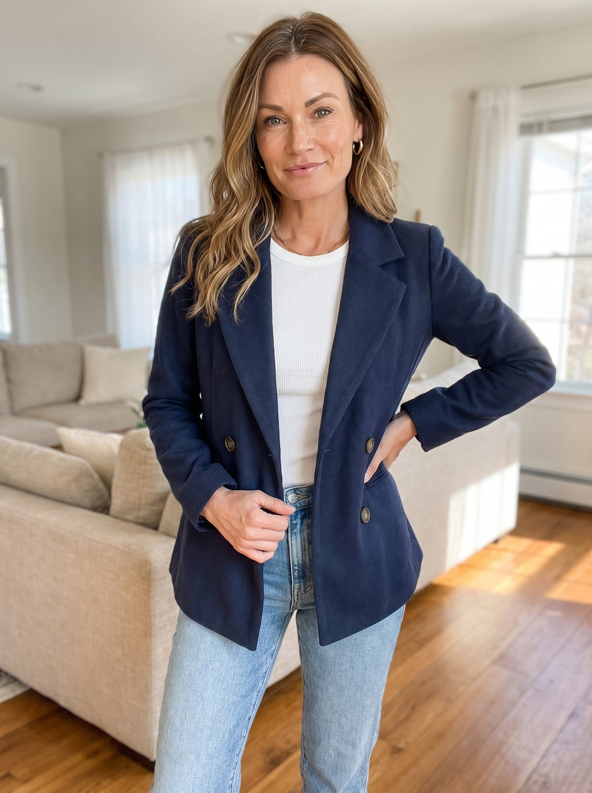 Blazer cruzado de corte informal