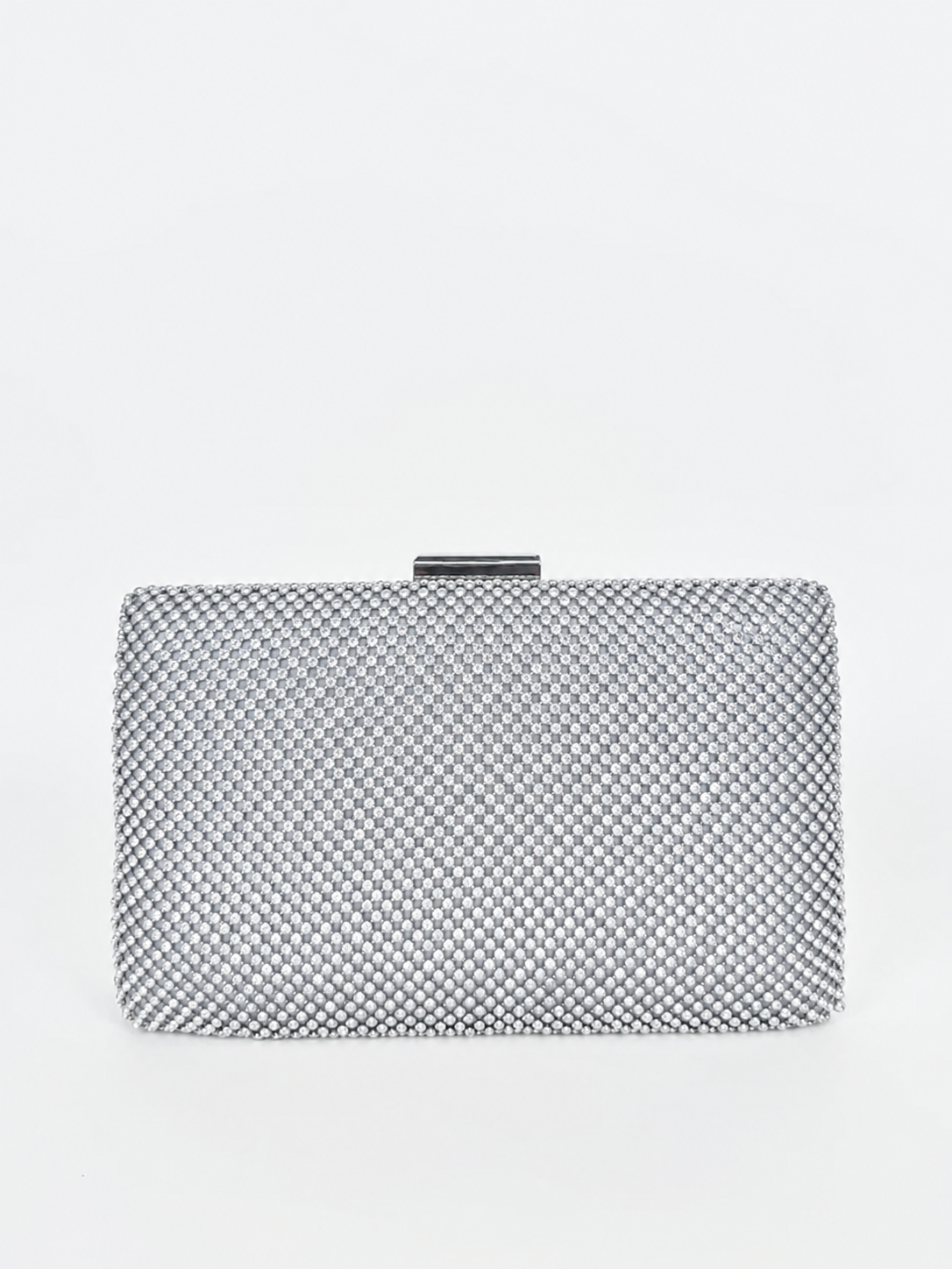 Clutch com brilhos prateados