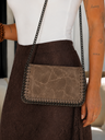 Bolso midi de piel marrón