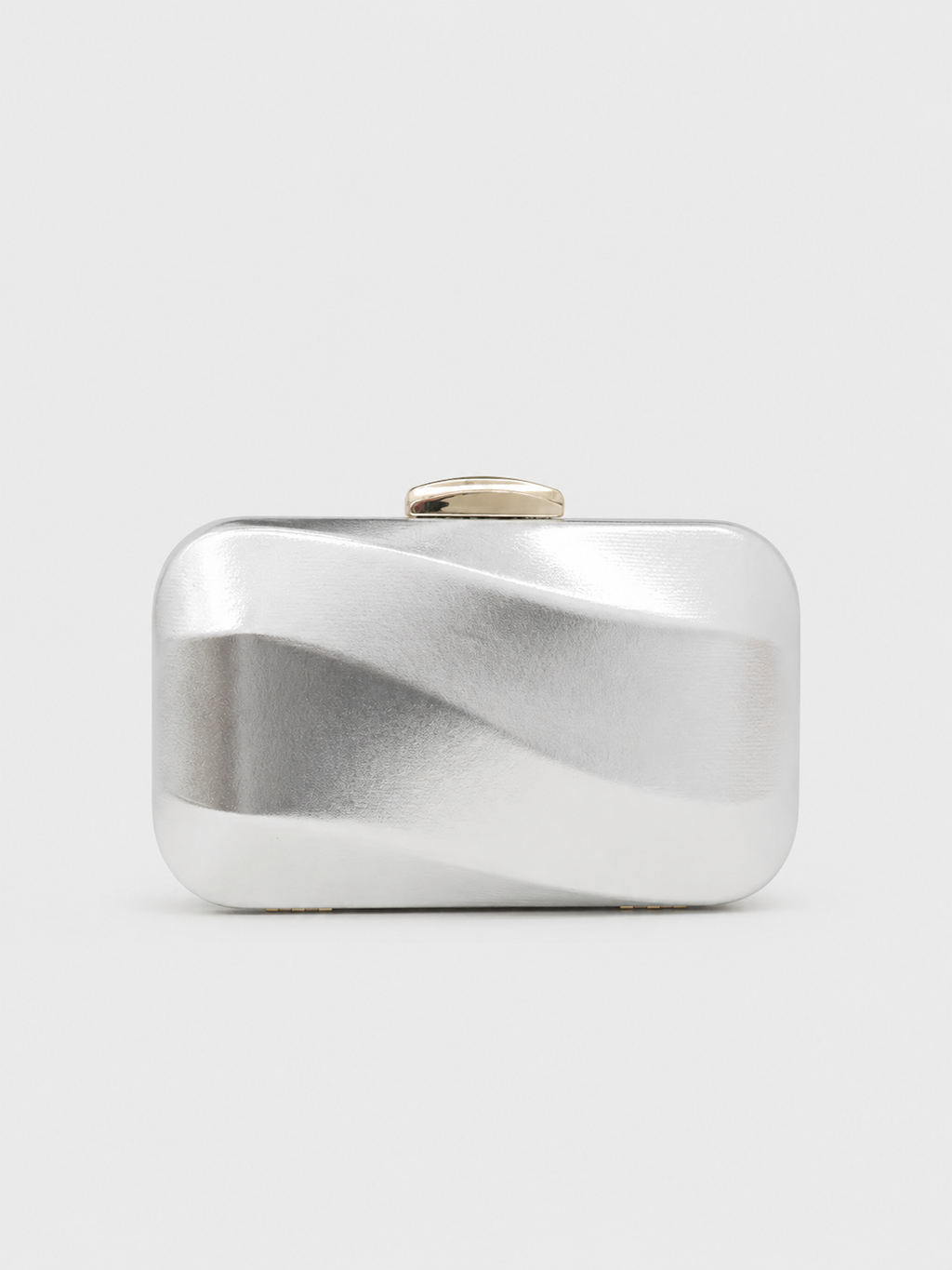 Clutch com efeito de onda prateado