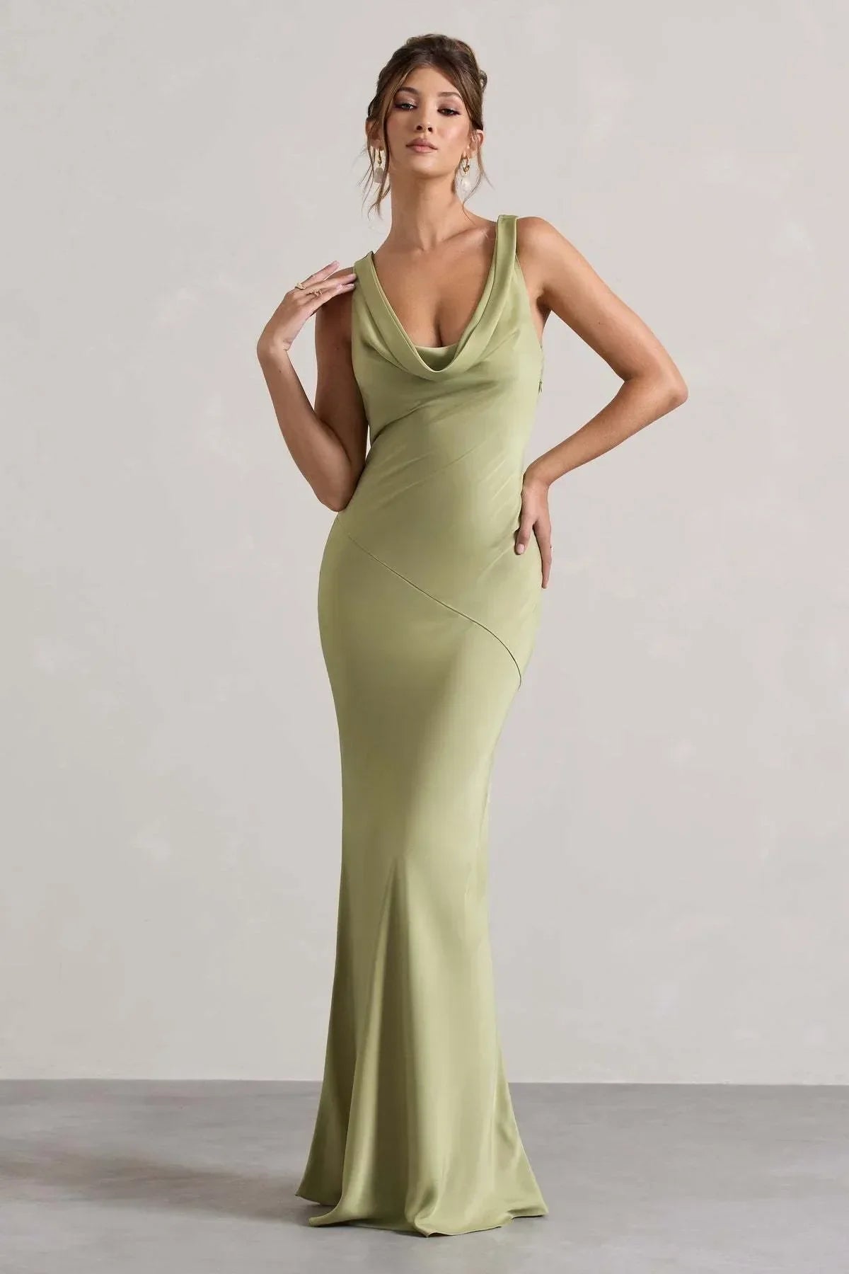 Célestine Vestido Longo — Verde Oliva