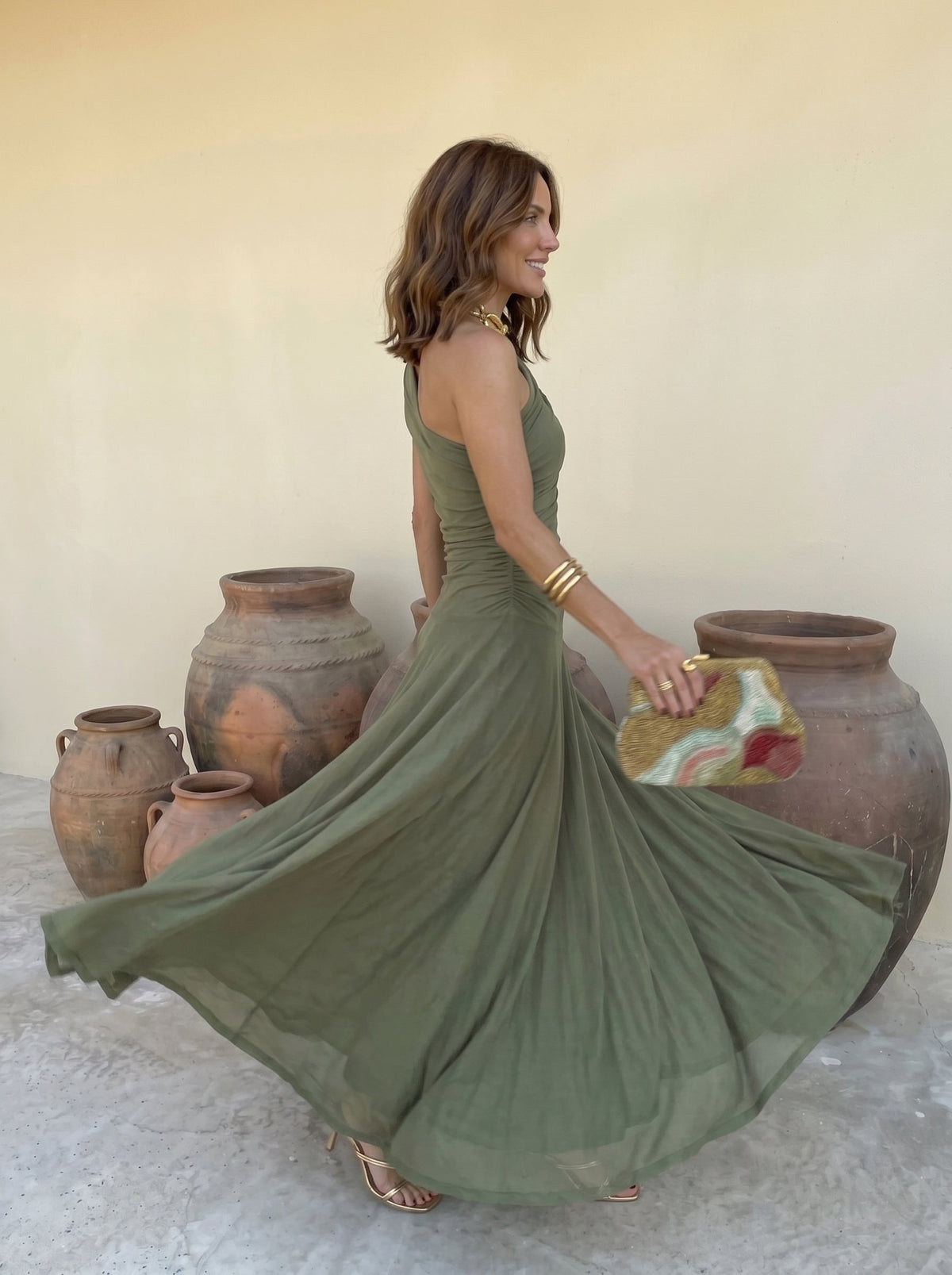 Irene / Vestido elegante de malha sem alças